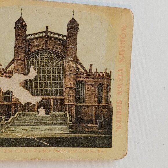 ANTIQUE STEREOGRAPH card The Chapel Windsor Castle near London England St George - Picture 4 of 5